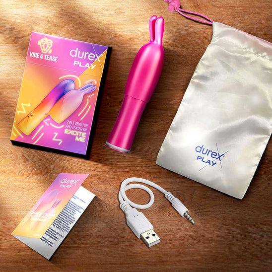 Durex® Toys Vibe & Tease - 2 in 1 Vibrator and Teaser Tip