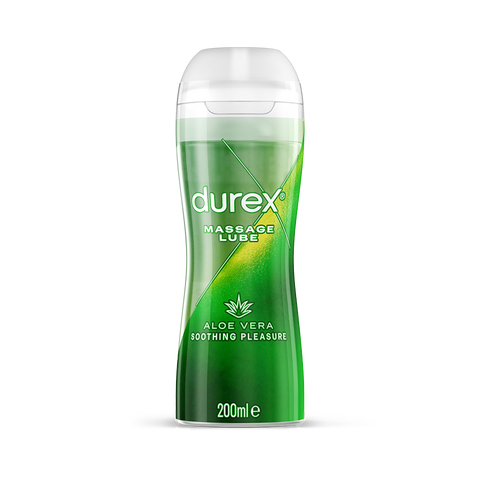 40410119602258//Durex UK Lube Durex 2 in 1 Soothing Aloe Vera Massage Water Based Lube 200ml