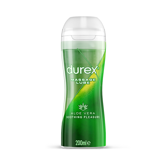 40410119602258//Durex UK Lube Durex 2 in 1 Soothing Aloe Vera Massage Water Based Lube 200ml