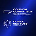 Condom compatible Natural rubber latex & polyisoprene; Durex sex toys compatible