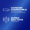 Condom compatible Natural rubber, Latex & polyisoprene; Durex sex toys compatible