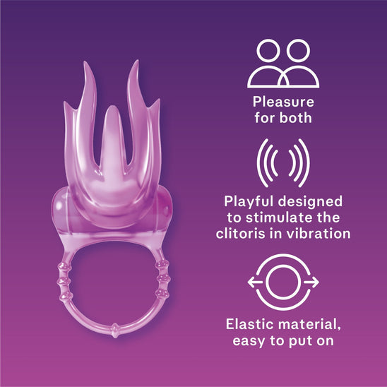 Pleasure for both; Playful designs to stimulate the clitoris in vibration; elastic material, easy to put on