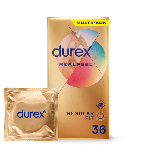 Durex Thin Feel Condoms, Regular Fit, 30s, Secure, Natural Latex, with  Silicone Lube, Easy On Shape, More Sensitivity : : Health &  Personal Care
